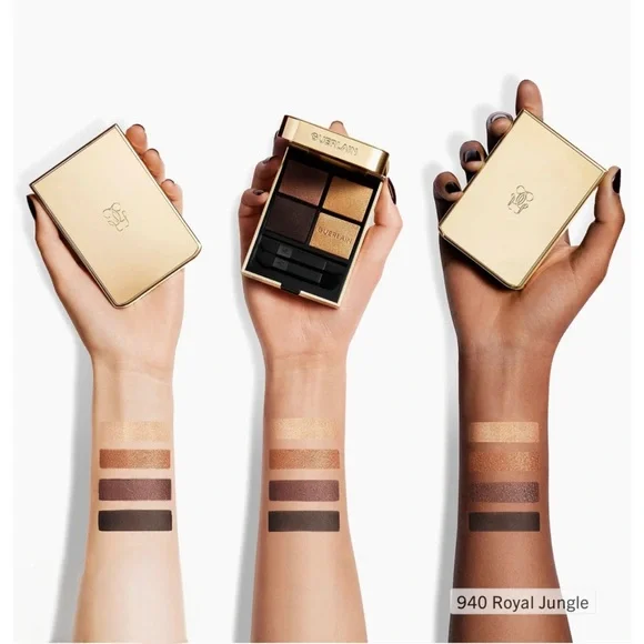 NEW GUERLAIN Ombres G Quad Eyeshadow Palette 940 Royal Jungle Rich Browns & Gold - Picture 3 of 6